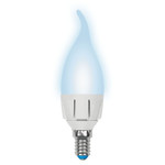Led-cw37 7w/nw/e14/fr plp01wh лампа светодиодная. форма «свеча на ветру», матовая. серия яркая. белый свет (4000K). Картон. ТМ Uniel, 1шт