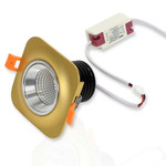 Светодиодный светильник Spotlight AR-GGS-7W (7W, 220V, квадрат, корпус матированное золото) (белый 6000K), 1шт