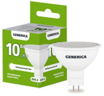 Лампа светодиодная MR16 10Вт софит 4000К GU5.3 230В GENERICA LL-MR16-10-230-40-GU5-G, 1шт