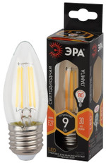 Лампочка светодиодная ЭРА F-LED B35-9w-827-E2 Е27 / Е27 9Вт филамент свеча теплый белый свет, 1шт