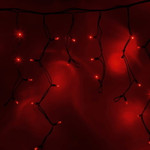 Гирлянда светодиодная Бахрома (Айсикл), 5,6x0,9м, 240 LED КРАСНЫЙ, черный КАУЧУК, IP67, постоянное свечение, 230В NEON-NIGHT (шнур питания в комплекте), 1шт
