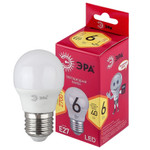 Лампочка светодиодная ЭРА RED LINE LED P45-6W-827-E27 R E27 / Е27 6Вт шар теплый белый свет, 1шт