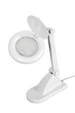 Лупа настольная 3D+12D с подсветкой, ø90мм, белая REXANT, 1шт
