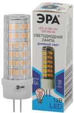 Лампочка светодиодная ЭРА STD LED JC-5W-12V-CER-840-G4 G4 5Вт керамика капсула нейтральный белый свет, 1шт