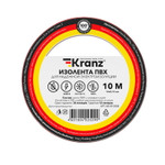 Изолента ПВХ 0,13х15 мм, 10 м, красная KRANZ, 10шт
