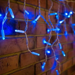 Гирлянда светодиодная Бахрома (Айсикл), 1,8х0,5м, 48 LED СИНИЙ, белый ПВХ, IP65, постоянное свечение, 230В NEON-NIGHT (шнур питания в комплекте), 1шт