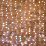 Гирлянда светодиодная Дождь 1.5х1.5 м 144 LED, прозрачный ПВХ, с контроллером, холодное белое свечение NEON-NIGHT, 1шт