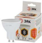 Лампочка светодиодная ЭРА STD LED MR16-8W-827-GU10 GU10 8Вт софит теплый белый свет, 1шт