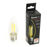 Лампа светодиодная, (8W) 230V E27 2700K C35 прозрачная, LB-1208, 1шт