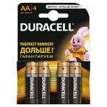Алкалиновая батарейка Duracell LR6-4BL BASIC, 4шт