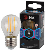Лампочка светодиодная ЭРА F-LED P45-9W-840-E27 E27 / Е27 9Вт филамент шар нейтральный белый свет, 1шт