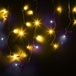 Гирлянда светодиодная Бахрома (Айсикл), 4,0х0,6м, 128 LED ЖЕЛТЫЙ, черный КАУЧУК 2,3мм, IP67, эффект мерцания, 230В NEON-NIGHT (нужен шнур питания 315-000), 1шт