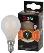 Лампочка светодиодная ЭРА F-LED P45-9w-827-E14 frost E14 / Е14 9Вт филамент шар матовый теплый белый свет, 1шт