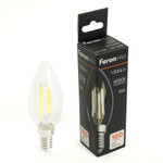 Лампа светодиодная, (8W) 230V E14 4000K C35 прозрачная, LB-1208, 1шт
