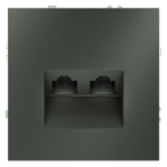 Розетка компьютерная встраиваемая VOLTUM S70 двойная RJ45+RJ45 кат.6, (титан), 1шт