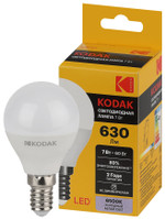 Лампочка светодиодная Kodak LED KODAK P45-7W-865-E14 E14 / Е14 7Вт шар холодный дневной свет, 1шт