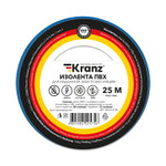 Изолента ПВХ 0,13х15 мм, 25 м, синяя KRANZ, 5шт