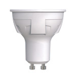 Led-jcdr 6w/6500k/gu10/fr plp01wh лампа светодиодная. форма «jcdr», матовая. серия яркая. дневной белый свет (6500K). Картон. ТМ Uniel, 1шт