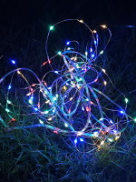 Гирлянда светодиодная “Разноцветные нити” 100LED 7м (4м+3м) мультиколор на солнечной батарее аккумулятор AA NI-MH 600мАч IP44 КОСМОС KOC_SOL196, 1шт