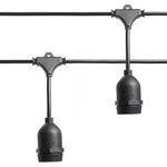 Гирлянда 230V 50 E27 черный, шаг 50cm, IP 65, 25м +1,5м шнур,  CL50-25-1, 25м
