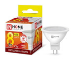 Лампа светодиодная LED-JCDR-VC 8Вт рефлектор 3000К тепл. бел. GU5.3 720лм 230В IN HOME 4690612020327, 1шт