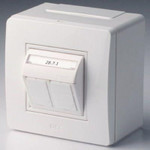 Коробка PDD-N60 с 2 розетками Brava RJ45 кат.5E (телефон/компьютер) бел. DKC 10656, 1шт