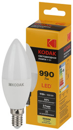 Лампочка светодиодная Kodak LED KODAK B35-11W-830-E14 E14 / Е14 11Вт свеча теплый белый свет, 1шт
