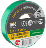 Изолента 0.15х19мм (рул.25м) зел. IEK EX-IZ10-C15-19-25-K06, 1шт