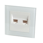 Розетка компьютерная 2-местная RJ-45, серия Катрин, GLS00-7006-01, белый, 1шт