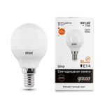 Лампа светодиодная LED Elementary Globe E14 8Вт 3000К Gauss 53118, 1шт
