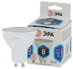 Лампочка светодиодная ЭРА STD LED MR16-8W-840-GU10 GU10 8Вт софит нейтральный белый свет, 1шт