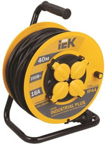 Удлинитель на катушке 4х40м с заземл. 16А IP44 Industrial plus УК40 3х1.5 термозащита IEK WKP15-16-04-40-44, 1шт