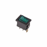 Выключатель клавишный 250V 6А (3с) ON-OFF зеленый с подсветкой Mini (RWB-206, SC-768) REXANT, 10шт