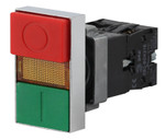 Кнопка управления ЭРА BBD40-BW-K51E LAY5-BW8465 I-O сдвоенная с подсветкой, 1шт