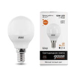 Лампа светодиодная LED Elementary Globe 10Вт E14 3000К Gauss 53110, 1шт