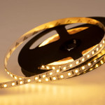Лента светодиодная 12В, SMD2835, 9,6Вт/м, 120 LED/м, 3000K, 8мм, 5м, IP20 LAMPER, 1м
