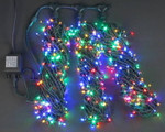 Светодиодная гирлянда 3 Нити по 20 м с 2-х канальным контр., 600 LED, 24 В, мульти, зеленый провод, 1шт