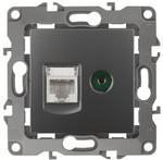 12-3110-12 ЭРА Розетка комбинированная RJ45+TV, IP20, Эра12, графит, 1шт