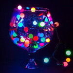 Гирлянда Мультишарики Ø17,5 мм, 20 м, 200 LED RGB, черный ПВХ, IP65, быстрая смена цвета, 24В соединяется NEON-NIGHT, 1шт
