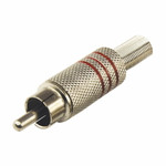 Разъем штекер RCA металл под винт черный/красный PROconnect, 100шт