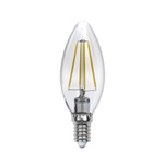 Led-c35-5w/nw/e14/cl/dim gla01tr лампа светодиодная диммируемая. форма “свеча”, прозрачная. серия air. белый свет (4000K). Картон. ТМ Uniel, 1шт