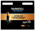Батарейки Duracell 5014072 ААА алкалиновые 1,5v 10 шт. LR03-10BL Optimum, 10шт