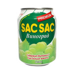 Негазированный сокосодержащий напиток SAC SAC на основе виноградного сока. ж,б объёмом 238 мл.