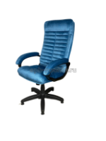 Синее компьютерное кресло с высокой спинкой, велюр КР-14У