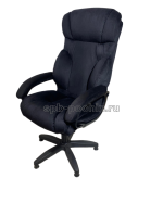 Кресло руководителя ткань КР-19.1 У черное с высокой спинкой, до 120 kg