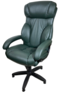 Зеленое компьютерное кресло КР-19.1 У  с увеличенной спинкой, эко-кожа до 120 kg