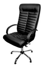 Черное компьютерное кресло КР-14 , эко-кожа 130 kg