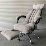 Кресло офисное с регулируемой спинкой 888 светло-серый текстиль