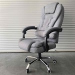 Кресло офисное с регулируемой спинкой и без подножки 606 светло-серый текстиль
