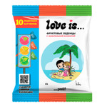Карамель леденцовая love is с начинкой микс вкусов 175гр (ПАКЕТ)